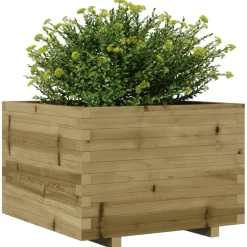 Kukkalaatikko puutarhaan 70x70x49,5 cm kyllästetty mänty (47367)