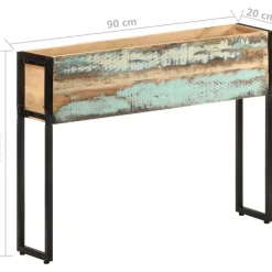 Kukkalaatikko 90x20x68 cm kierrätetty täyspuu