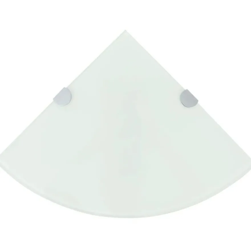 Kulmahyllyt 2 kpl kromisilla kiinnikkeillä valk. 35x35cm
