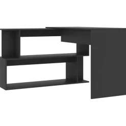 Kulmapöytä harmaa 200x50x76 cm lastulevy