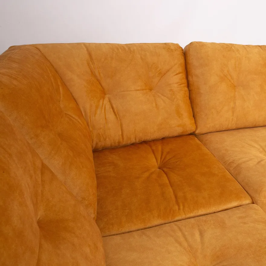 Kulmasohva Home4You HEIVI LC, keltainen sametti