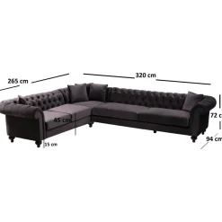 Kulmasohva Linento Furniture Bogart, vasen, ruskea