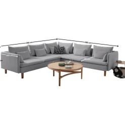 Kulmasohva Linento Furniture Flexy L, 5-istuttava