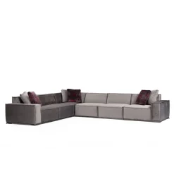 Kulmasohva Linento Furniture Lego, 6-istuttava, 300x388cm, vasen, harmaa/vaaleanharmaa