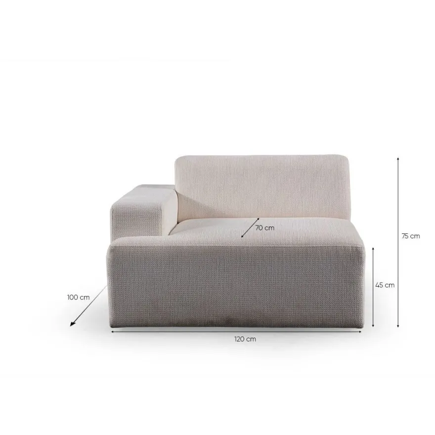 Kulmasohva Linento Furniture Melva, 5-istuttava, rahilla, valkoinen