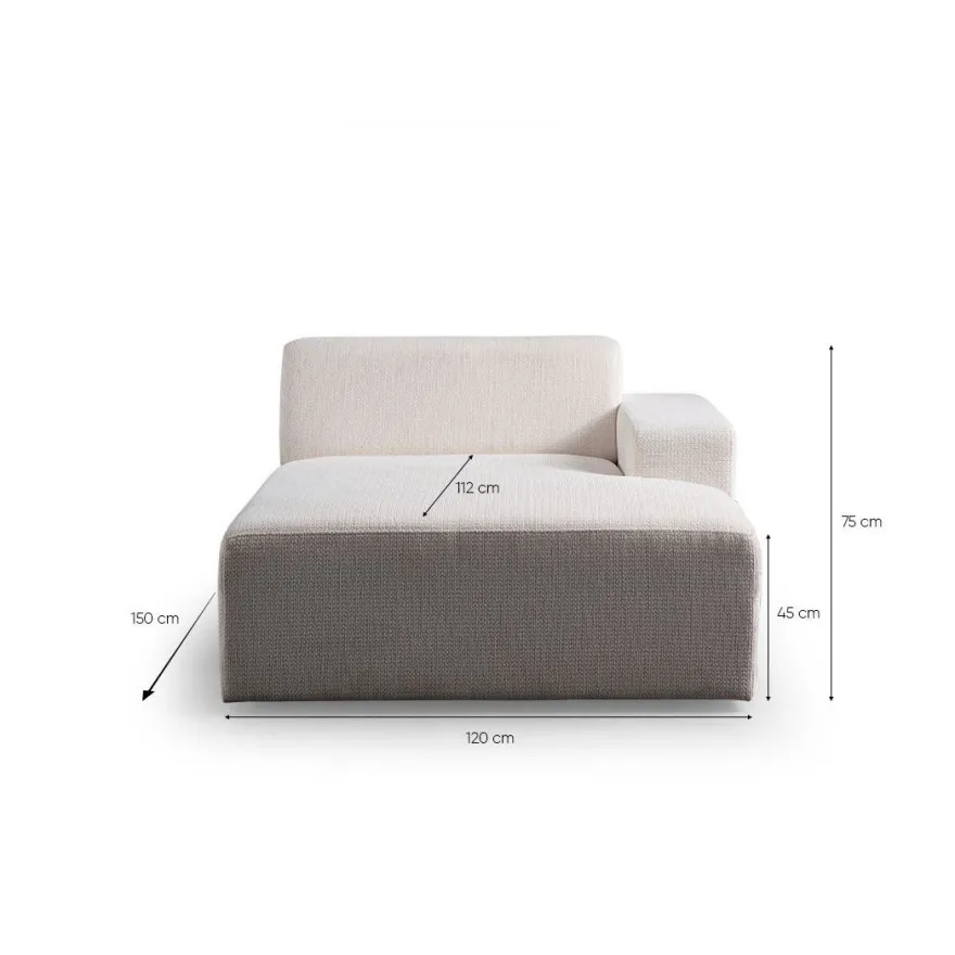 Kulmasohva Linento Furniture Melva, 5-istuttava, rahilla, valkoinen