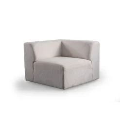 Kulmasohva Linento Furniture Melva, 5-istuttava, rahilla, valkoinen