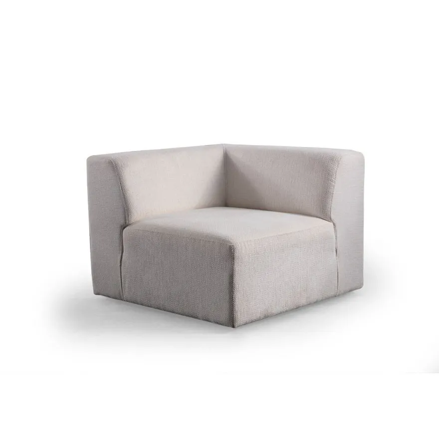 Kulmasohva Linento Furniture Melva, 5-istuttava, rahilla, valkoinen