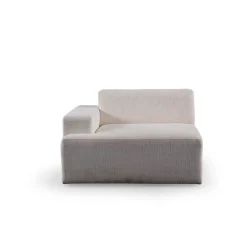 Kulmasohva Linento Furniture Melva, 5-istuttava, rahilla, valkoinen