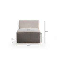 Kulmasohva Linento Furniture Melva, 5-istuttava, rahilla, valkoinen