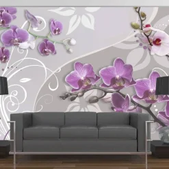Kuvatapetti Artgeist Flight of purple orchids, eri kokoja