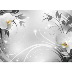 Kuvatapetti Artgeist Orchids on silver, eri kokoja