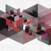 Kuvatapetti Rebel Walls Fractal Red, non-woven, mittatilaus