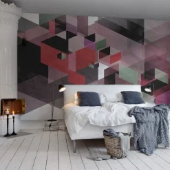Kuvatapetti Rebel Walls Fractal Red, non-woven, mittatilaus