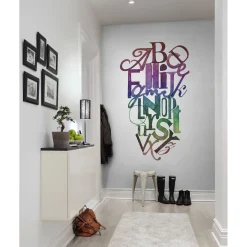 Kuvatapetti Rebel Walls Ink Letters Rainbow, non-woven, mittatilaus