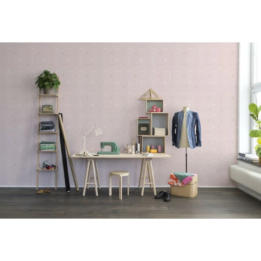 Kuvatapetti Rebel Walls Perfect Fit Powder Pink, non-woven, mittatilaus