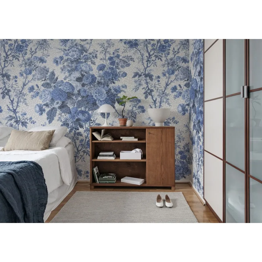 Kuvatapetti Rebel Walls Porcelain Blue, non-woven, mittatilaus