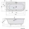 Kylpyamme Interia Astra 165x800x480 mm, vasen, valkoinen