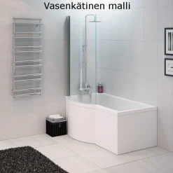 Kylpyamme Nordhem Solvik Standard, 1500-1700x900x590mm, eri kokoja, valkoinen