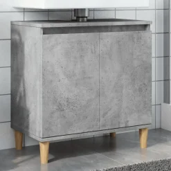 Kylpyhuoneen allaskaappi betoninharmaa 58x33x60 cm tekninen puu (57113)