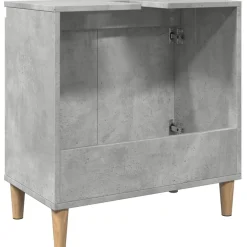 Kylpyhuoneen allaskaappi betoninharmaa 58x33x60 cm tekninen puu (57113)