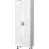 Kylpyhuoneen kaappi Linento Furniture Arizona 2, 59.4x173.6cm, valkoinen, Verkkokaupan poistotuote