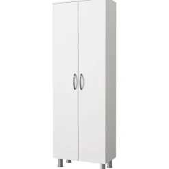 Kylpyhuoneen kaappi Linento Furniture Arizona 2, 59.4x173.6cm, valkoinen, Verkkokaupan poistotuote