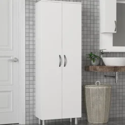 Kylpyhuoneen kaappi Linento Furniture Arizona 2, 59.4x173.6cm, valkoinen