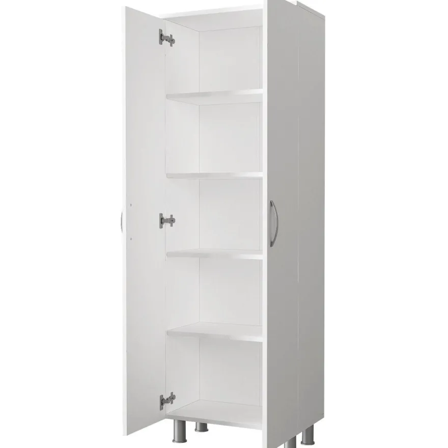 Kylpyhuoneen kaappi Linento Furniture Arizona 2, 59.4x173.6cm, valkoinen