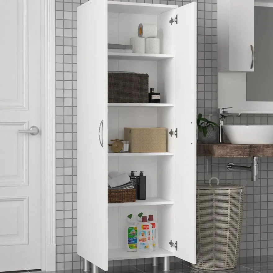 Kylpyhuoneen kaappi Linento Furniture Arizona 2, 59.4x173.6cm, valkoinen