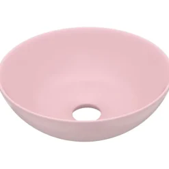 Kylpyhuoneen pesuallas keraaminen pinkki pyöreä