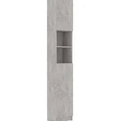Kylpyhuonekaappi betoninharmaa 32x25,5x190 cm lastulevy