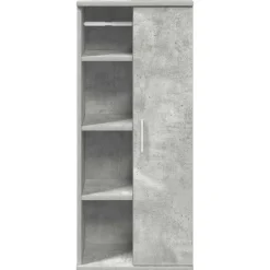 Kylpyhuonekaappi rullatelineellä Betoninharmaa 39x22x90 cm (58527)