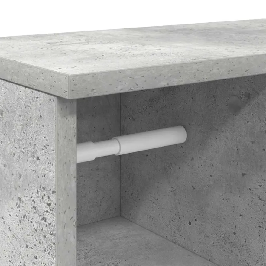 Kylpyhuonekaappi rullatelineellä Betoninharmaa 39x22x90 cm (58527)