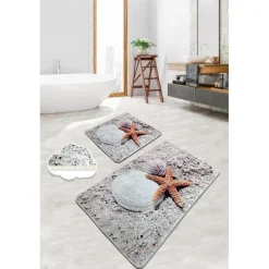 Kylpyhuonemattosetti Linento Starfish, 2kpl, beige