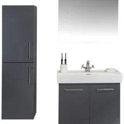 Kylpyhuoneryhmä Linento Bathroom Carlsbad 80 Grey peili + sivukaappi