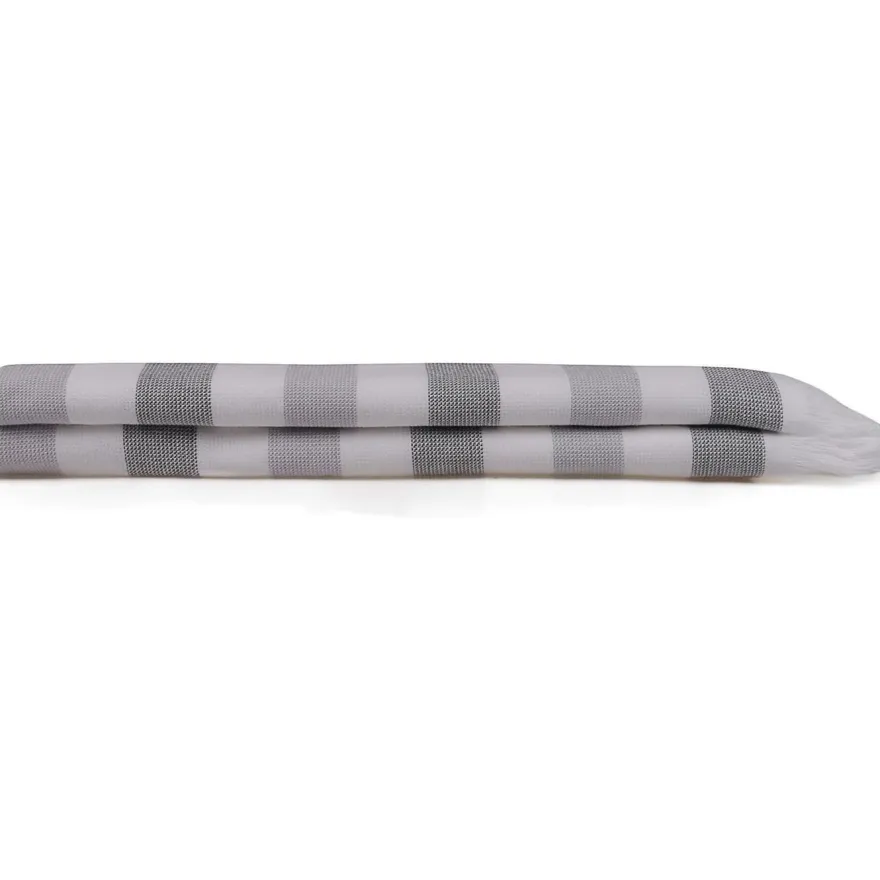 Kylpypyyhe Linento, 70x140cm, harmaa/valkoinen, 2kpl