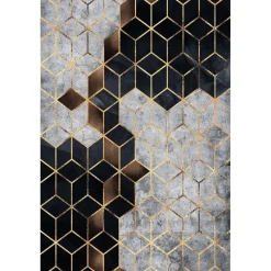 Kynnysmatto Linento HMNT773, 50x80cm, harmaa/musta