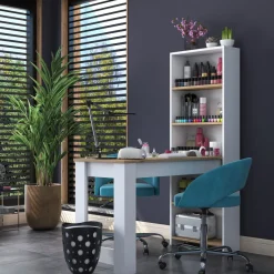 Kynsipöytä Linento Furniture BJ113-2621, ruskea/valkoinen