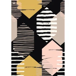 Käytävämatto Linento HMNT134, 80x150cm, musta/keltainen