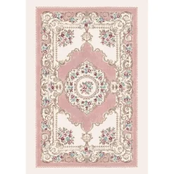 Käytävämatto Linento HMNT675, 80x200cm, roosa/beige