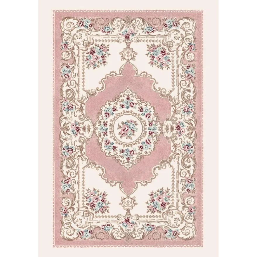 Käytävämatto Linento HMNT675, 80x200cm, roosa/beige