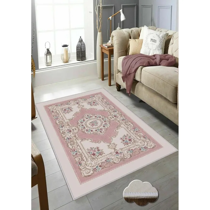 Käytävämatto Linento HMNT675, 80x200cm, roosa/beige