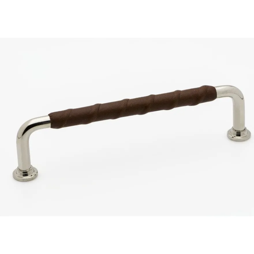 Lankavedin Beslag Design 1353, 142x7x34 mm, cc 128 mm, nahka, kromi