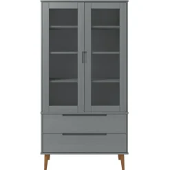 Lasikaappi Molde 90x35x175cm, mänty, eri värejä