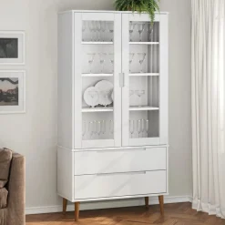 Lasikaappi Molde 90x35x175cm, mänty, eri värejä