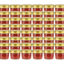 Lasiset hillopurkit kullan värisillä kansilla 48 kpl 110 ml