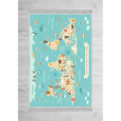 Lastenhuoneen matto Linento Els577, 100x150cm, sininen