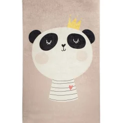 Lastenhuoneen matto Linento King Panda roosa, eri kokoja