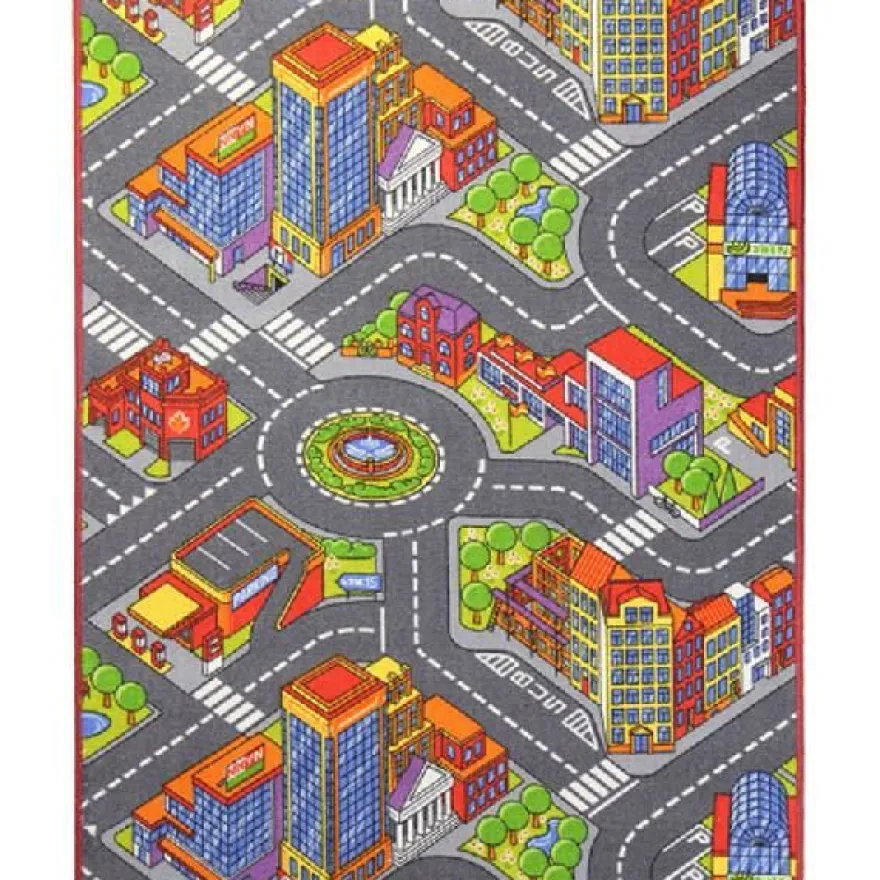 Lastenhuoneen matto Tyyni Design Big City, harmaa, eri kokoja